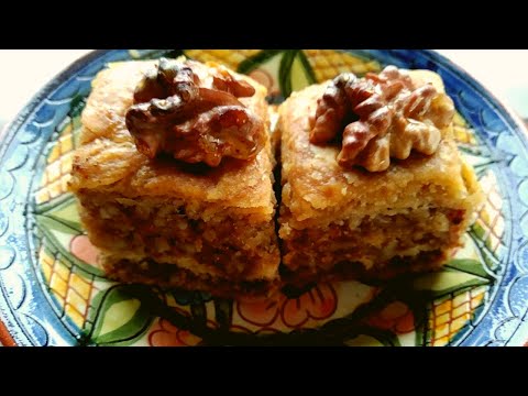 Oriental paxlava sweets with almonds and walnuts / Full ENG subs and description #200