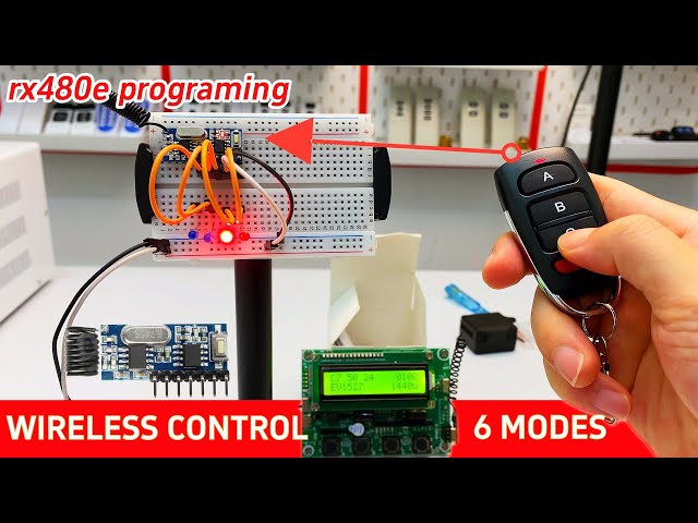 Vídeo relacionado con QIACHIP rx480e-4 Módulo Emisor y Receptor RF 433mhz,Inalámbrico RF Módulo Transmisor y Receptor Kit de Enlace de Salida de 4 Canales para Control Remoto para Arduino 3