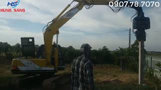 Đóng cọc bê tông nhà dân