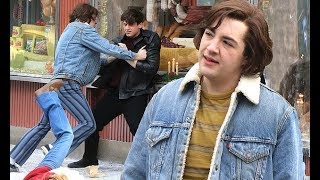 James Gandolfini's son Michael throws punches in a dramatic fight scene for the Sopranos prequel The video