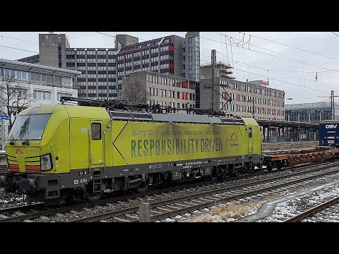 Train service at Munich-Heimeranplatz: With TXLogistik Vectrons & ÖBB advertising locomotives