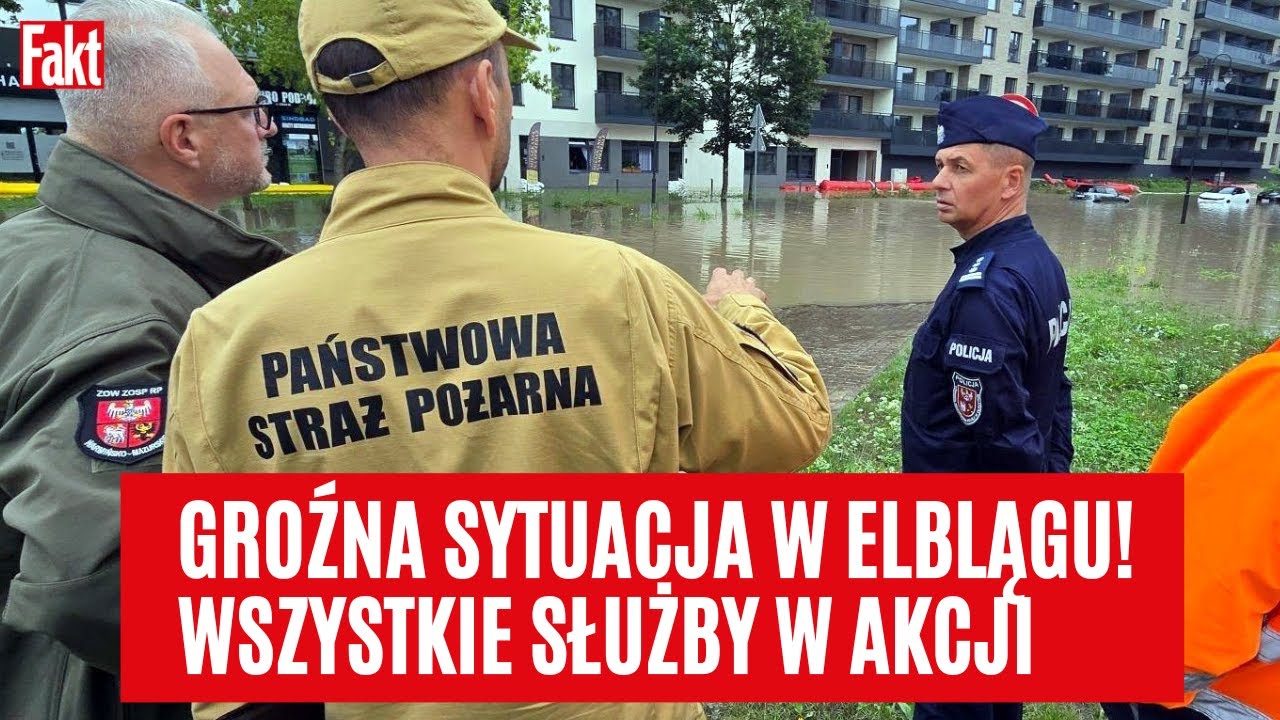 WODA ZALEWA SZPITAL W ELBLĄGU! WYLAŁA RZEKA KUMIELA! Stan pogotowia prze...