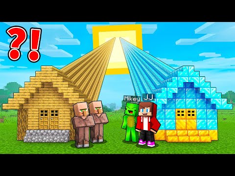 JJ and Mikey vs VILLAGERS: LONGEST BASE BATTLE in Minecraft - Maizen