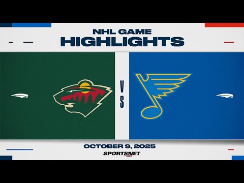 NHL Highlights | Wild vs. Blues - October 9, 2025