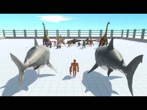 Achilles With 2 Megalodon vs Faction | Animal Revolt Battle Simulator