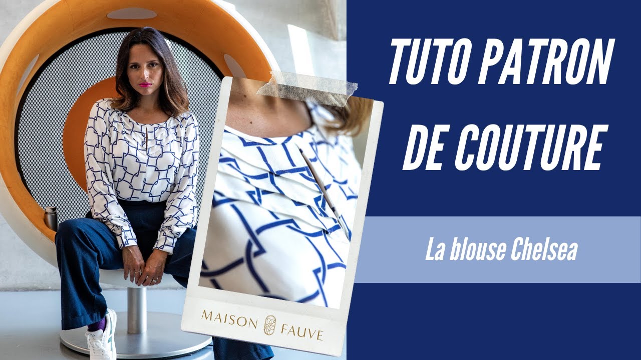 Patron couture blouse Chelsea / PDF (A4, A3, A0, US Letter) - Cadres, Calques par Taille, Vidéoprojection