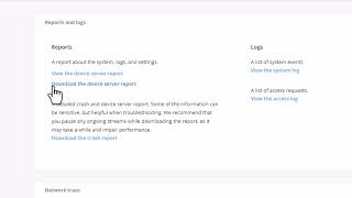How to download a server report from your Axis device - AXIS OS version 10.9 or 