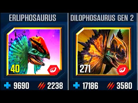 ERLIPHOSAURUS VS DILOPHOSAURUS GEN 2 | JURASSIC WORLD THE GAME