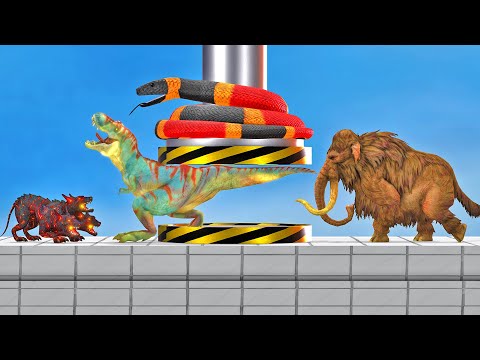 Reptiles Vs Dinosaurs Vs Wild Animals - Who Escaped From Hydraulic Press? Animal Revolt Battle