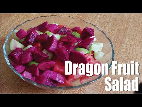 Refreshing Dragon Fruit Salad with Watermelon & Pineapple | Tropical Dragon Fruit Salad Mix Recipe