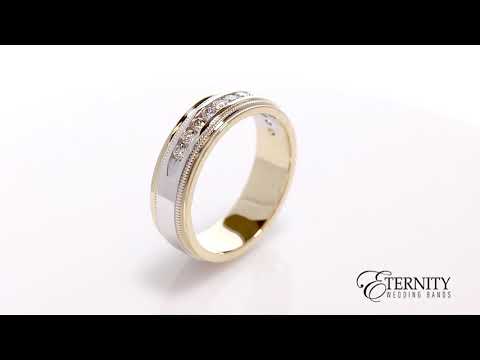 .50CT Milgrain Diamond Men's Ring in Two Tone Gold (611A)