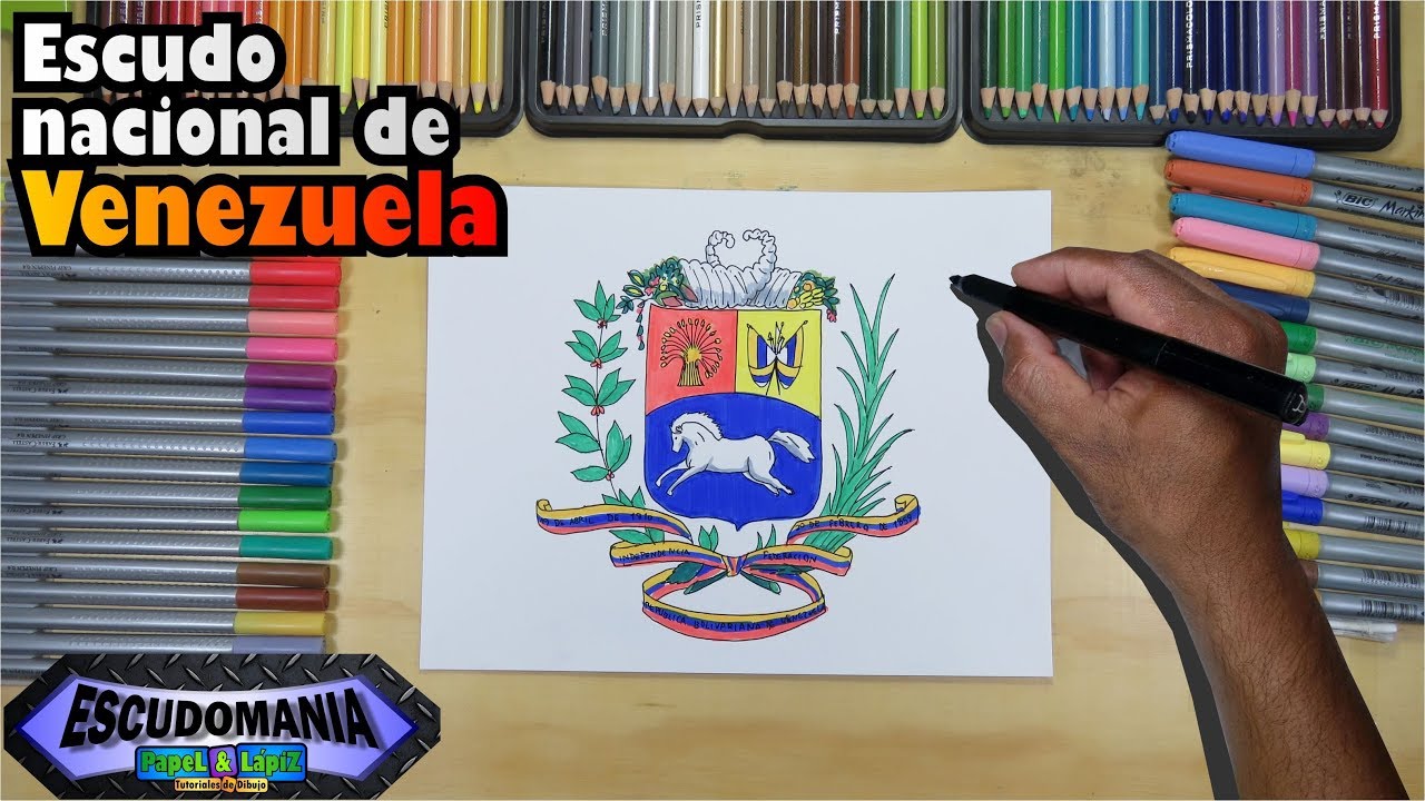 Cómo dibujar y pintar el escudo Nacional de Venezuela