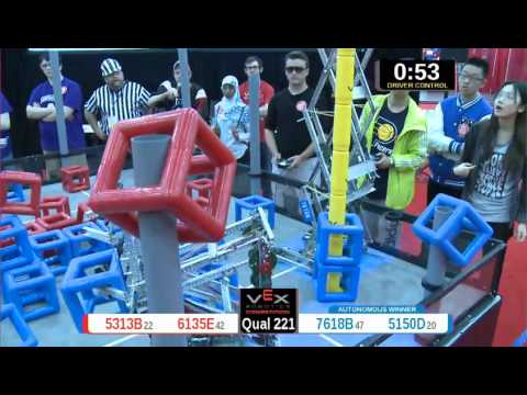 2015 VRC Engr Q221 - 5313B 6135E vs 7618B 5150D - 58 to 64 - VEX Worlds 2015 - Engineering Division