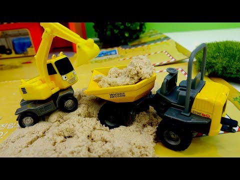 Tolle Spielzeugautos - Die Helfer Autos arbeiten auf der Baustelle