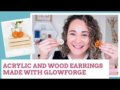 Cut and Engraved Halloween Pumpkin Earrings with...