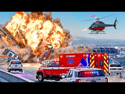 AMBULANCE ASSAULT | Epic Police & Helicopter Chase - BeamNG.Drive