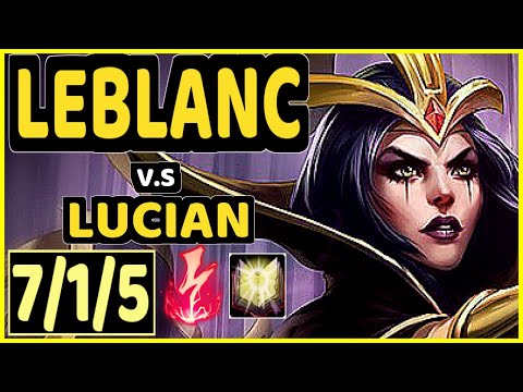 SKT T1 FAKER (LEBLANC) vs LUCIAN - 7/1/5 KDA MID GAMEPLAY - KR Ranked DIAMOND
