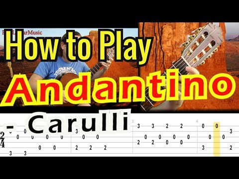 How to play Andantino - F. Carulli // Guitar Tutorial // TAB on Screen