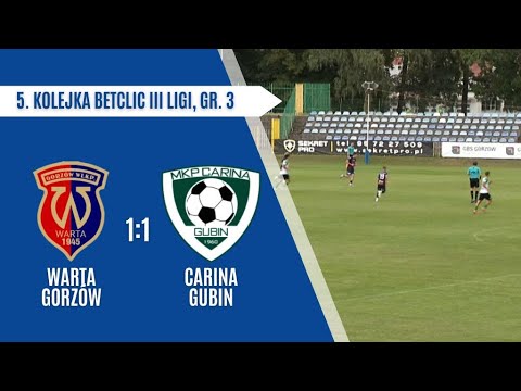 Warta Gorzów Wielkopolski - Carina Gubin - 1:1 - skrót - 27.08.2025r.