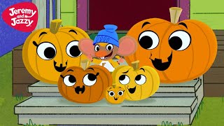 Five Little Pumpkins 🎃 Halloween Songs for Kids 🎃 Jeremy and Jazzy