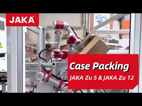 Case Packing with Two JAKA Cobots Cooperating with Each Other