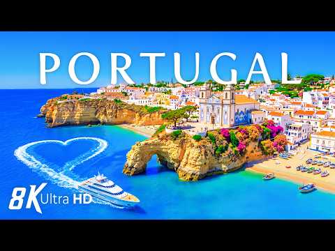 PORTUGAL 8K Aerial 🇵🇹 🌊 Algarve Coast, Colorful Lisbon & Atlantic Ocean Paradise ☀️