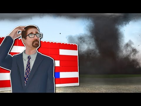 TORNADO SURVIVAL in LEGO BASE? - Garry's Mod Gameplay - Gmod Tornado Roleplay