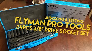 24pcs 3/8” Drive Flyman Socket Wrench Set | Unboxing & Testing