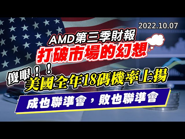 20221007《股市最錢線》#高閔漳 AMD第三季財報打破市場的幻想“” 傻眼！！美國全年18碼機率上揚””成也聯準會，敗也聯準會