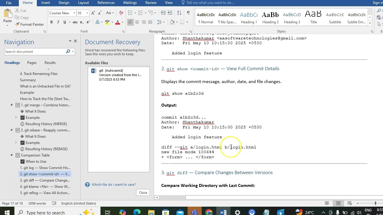 Git History Essentials: git log, git diff, git show, git status Explained with Examples!