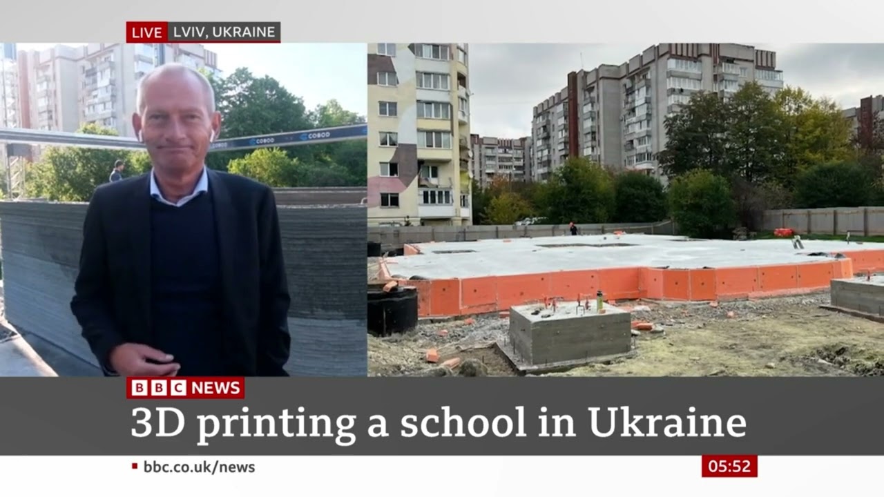 BBC World news - 3D printed school in Lviv, Ukraine