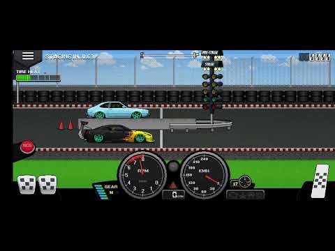 1366 hp GT-R r35 vs modified Ford pinto 1/4 mile drag race pixel car racer #cartok 