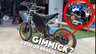 Best 6 piston brakes for Surron/Emoto were a positive surprise! Brakes vs giant ebike