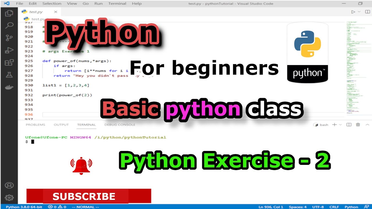 Python Exercise Part 2 | Basic Tutorial (beginners)