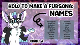 How to make a fursona #4 - NAMES