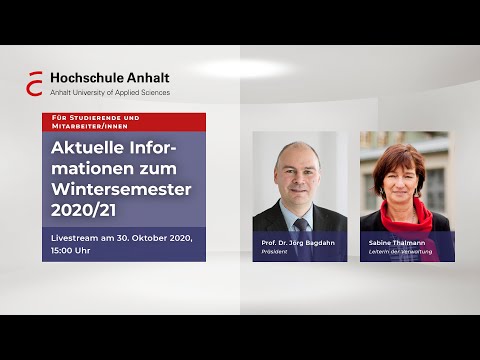 Livechat: Aktuelle Informationen zum Wintersemester 2020/21 | Hochschule Anhalt