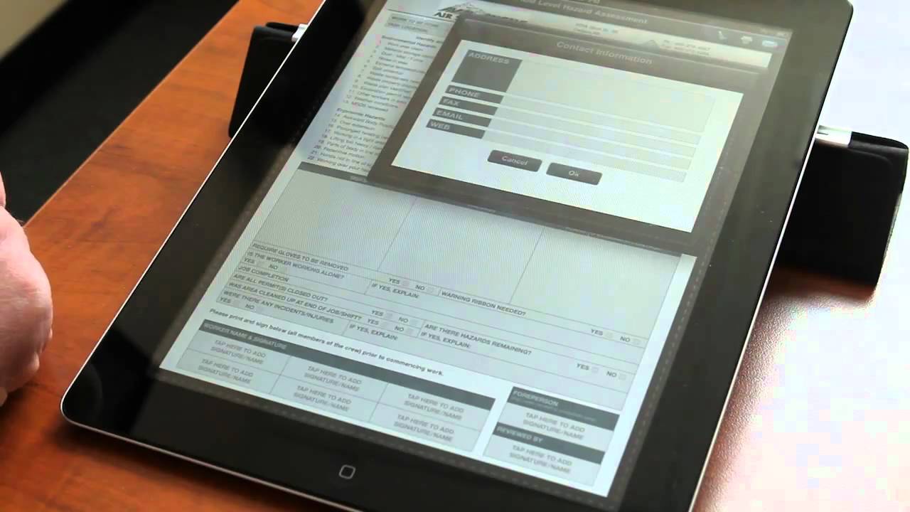Field Level Hazard Assessment Form for iPad