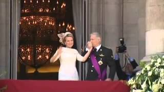 New Belgian king and queen greet crowds from royal balcony   Video County