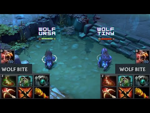 Dota 2 | Wolf Ursa vs Wolf Tiny lvl 30 | Normal Attacks Only | Same Items