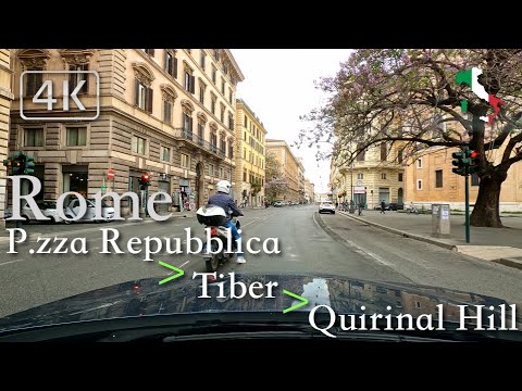 Rome | City Drive, Italy [Piazza Repubblica ⩾ Tiber-Quirinal Hill] May 2021 | 16:00 | ☁️