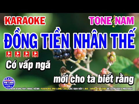 Karaoke Đồng Tiền Nhân Thế Tone Nam ( Beat Hay ) | Karaoke Phi Long