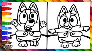 Desenhar e Colorir Bluey Bebê E Bingo Bebê 🐶🍼🐶 Desenhos Para Crianças