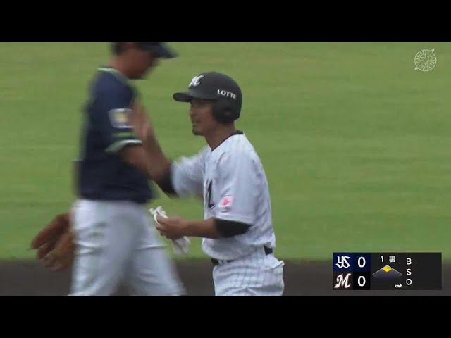【ファーム】待望の復帰戦!! マリーンズ・荻野貴司 実戦復帰後初安打となる2ベースヒットを放つ!!  2023年7月13日 千葉ロッテマリーンズ 対 東京ヤクルトスワローズ