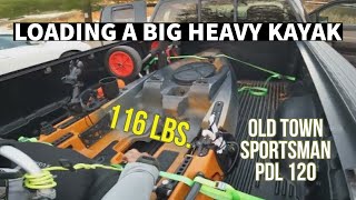 how to LOAD TRANSPORT large KAYAK SOLO FOR BEGINNERS.. kayak cart tip at the end