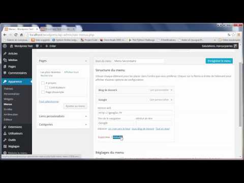 Tutoriel Wordpress 31 Modifier et supprimer un menu sous Wordpress