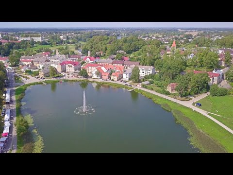 Talsi no putna lidojuma 4K, Talsi (Latvia) bird's eye view 4K, Талси (Латвия) с птичьего полёта 4К