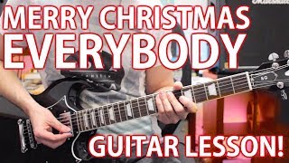 Merry Christmas Everybody by Slade - Guitar Lesson! Easy Christmas Songs