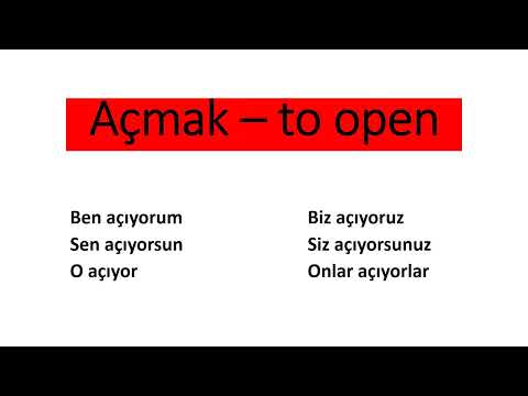 25 Turkish Verbs Fully Conjugated. English - Turkish.