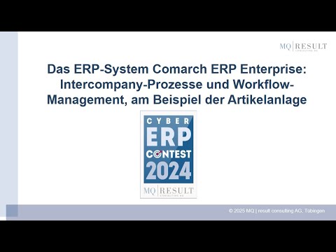 Das ERP-System Comarch ERP Enterprise: Intercompany-Prozesse und Workflows am Beispiel Artikelanlage