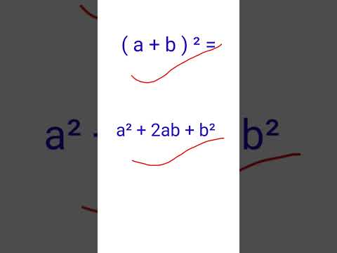 (a+b) ² =  a² + 2ab + b²     Maths important formula